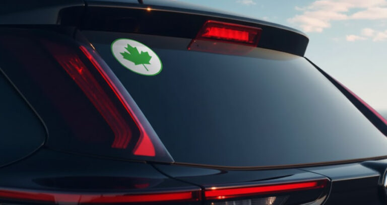 Symbol zielonego liscia klonowego obowiazek poczatkujacych kierowcow