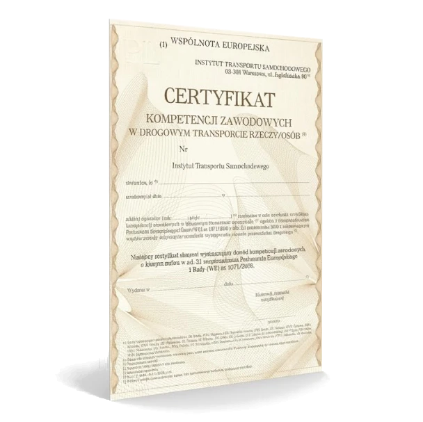 certyfikat kompetencji zawodowej